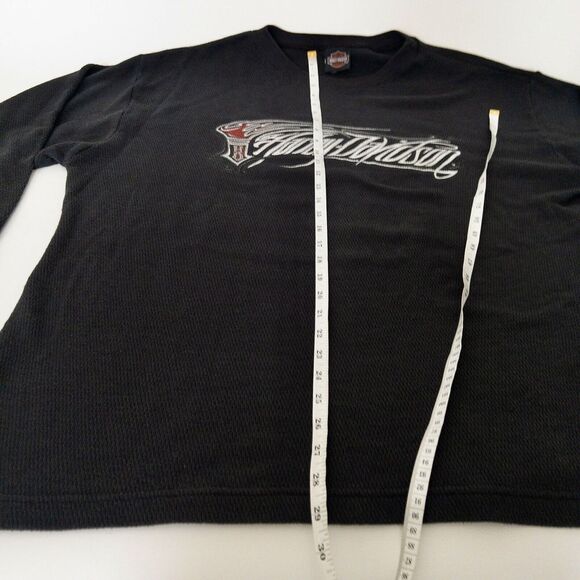 Vintage y2k Harley Davidson Waffle Shirt Thermal Mens XL Benjys Harley Davidson - Picture 8 of 9
